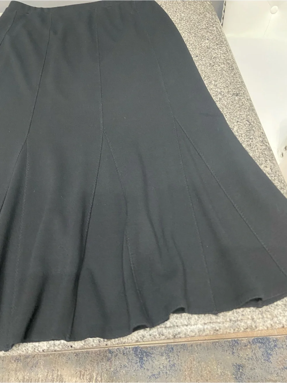 EILEEN FISHER Womens Long Black Trumpet Skirt Italian Wool Blend Flare Maxi L - Picture 6 of 15